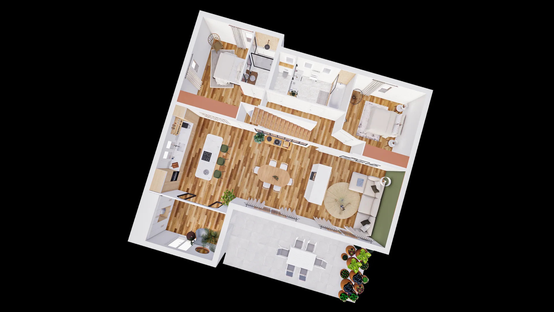 Inside Design Plus Architecte D Interieur Nantes AXONOMETRIE RDC 1
